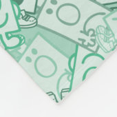 de heer Grumpy | Groene naam en tekentospatroon Fleece Deken (Hoek)