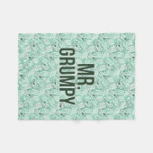 de heer Grumpy | Groene naam en tekentospatroon Fleece Deken (Voorkant (Horizontaal))