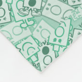 de heer Grumpy | Groene naam en tekentospatroon Fleece Deken (Hoek)