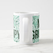 de heer Grumpy | Groene naam en tekentospatroon Grote Koffiekop (Achterkant)