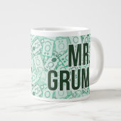 de heer Grumpy | Groene naam en tekentospatroon Grote Koffiekop (Voorkant rechts)