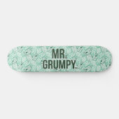 de heer Grumpy | Groene naam en tekentospatroon Skateboard (Horizontaal)