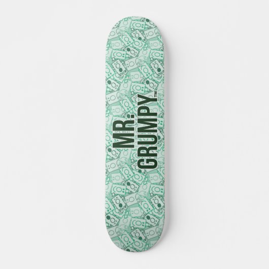 de heer Grumpy | Groene naam en tekentospatroon Skateboard (Voorkant)
