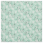 de heer Grumpy | Groene naam en tekentospatroon Stof (Swatch)