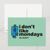 De heer Grumpy houdt niet van maandag Briefkaart (Voorkant / Achterkant)