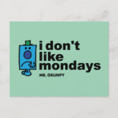 De heer Grumpy houdt niet van maandag Briefkaart (Voorkant)