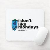 De heer Grumpy houdt niet van maandag Muismat (Met muis)