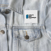 De heer Grumpy houdt niet van maandag Vierkante Button 5,1 Cm (In situ)