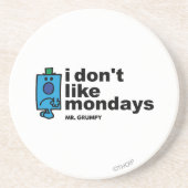De heer Grumpy houdt niet van maandag Zandsteen Onderzetter (Voorkant)