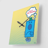 de heer Grumpy | Ik hou niet van maandenlang gedac Vierkante Klok (Hoek)