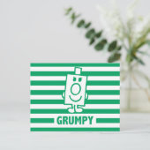 de heer Grumpy | Mischengrin en groene stripes Briefkaart (Staand voorkant)