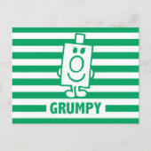 de heer Grumpy | Mischengrin en groene stripes Briefkaart (Voorkant)