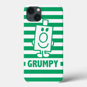 de heer Grumpy Mischengrin en groene stripes iPhone 13 Hoesje