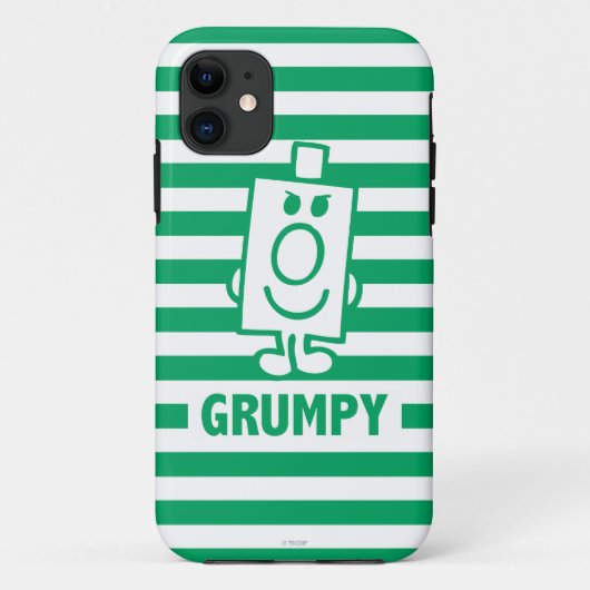 de heer Grumpy | Mischengrin en groene stripes Case-Mate iPhone Case (Achterkant)