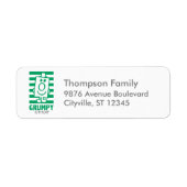 de heer Grumpy | Mischengrin en groene stripes Etiket (Voorkant)