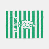 de heer Grumpy | Mischengrin en groene stripes Fleece Deken (Voorkant (Horizontaal))