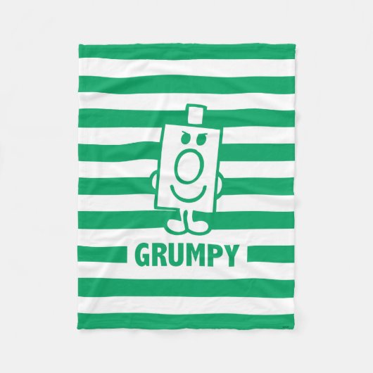 de heer Grumpy | Mischengrin en groene stripes Fleece Deken (Voorkant)