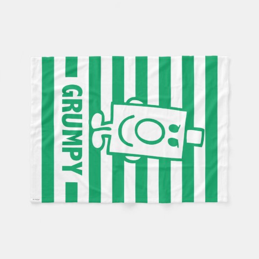 de heer Grumpy | Mischengrin en groene stripes Fleece Deken (Voorkant (Horizontaal))