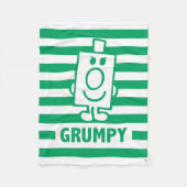 de heer Grumpy | Mischengrin en groene stripes Fleece Deken (Voorkant)