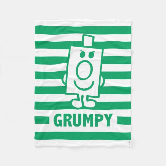 de heer Grumpy | Mischengrin en groene stripes Fleece Deken (Voorkant)