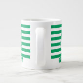 de heer Grumpy | Mischengrin en groene stripes Grote Koffiekop (Achterkant)
