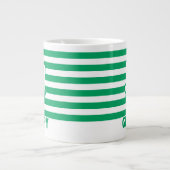 de heer Grumpy | Mischengrin en groene stripes Grote Koffiekop (Voorkant)