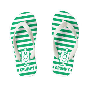 de heer Grumpy   Mischengrin en groene stripes Kinder Teenslippers