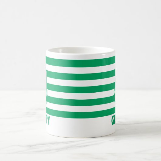 de heer Grumpy | Mischengrin en groene stripes Koffiemok (Center)
