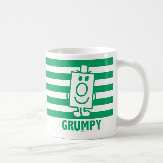 de heer Grumpy | Mischengrin en groene stripes Koffiemok (Rechts)