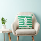 de heer Grumpy | Mischengrin en groene stripes Kussen (Stoel)