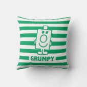 de heer Grumpy | Mischengrin en groene stripes Kussen (Achterkant)