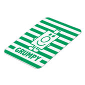 de heer Grumpy | Mischengrin en groene stripes Magneet (Linkerzijde)