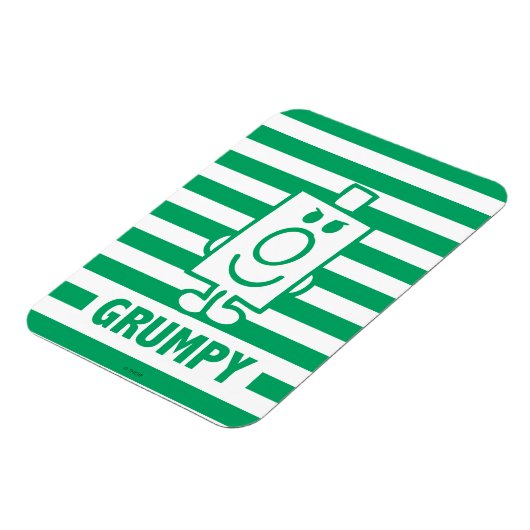 de heer Grumpy | Mischengrin en groene stripes Magneet (Linkerzijde)