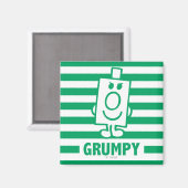 de heer Grumpy | Mischengrin en groene stripes Magneet (Voorkant / Achterkant)