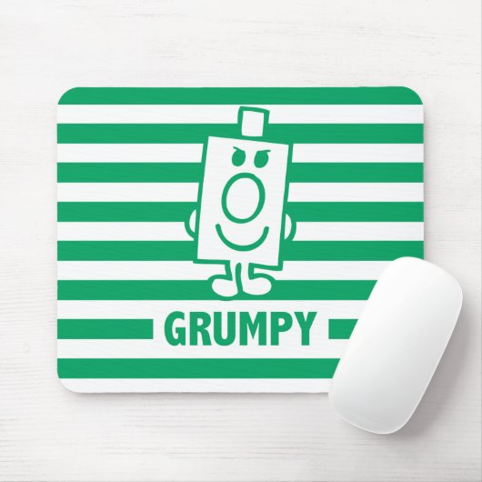 de heer Grumpy | Mischengrin en groene stripes Muismat (Met muis)