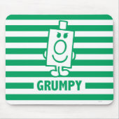 de heer Grumpy | Mischengrin en groene stripes Muismat (Voorkant)