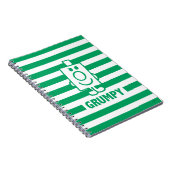 de heer Grumpy | Mischengrin en groene stripes Notitieboek (Rechterzijde)