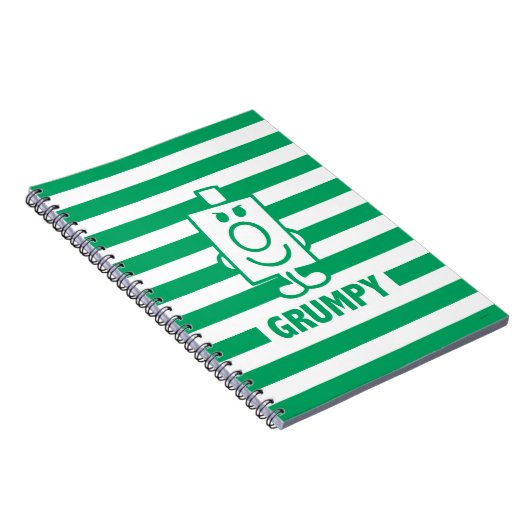 de heer Grumpy | Mischengrin en groene stripes Notitieboek (Rechterzijde)