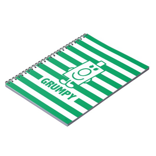 de heer Grumpy | Mischengrin en groene stripes Notitieboek (Linkerzijde)
