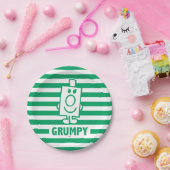 de heer Grumpy | Mischengrin en groene stripes Papieren Bordje (Feest)