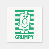 de heer Grumpy | Mischengrin en groene stripes Servetten (Voorkant)