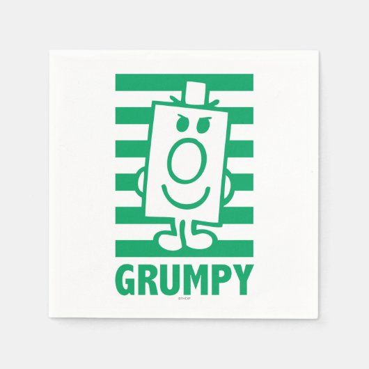 de heer Grumpy | Mischengrin en groene stripes Servetten (Voorkant)