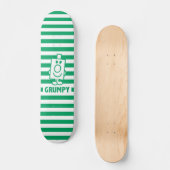 de heer Grumpy | Mischengrin en groene stripes Skateboard (Voorkant)