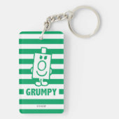 de heer Grumpy | Mischengrin en groene stripes Sleutelhanger (achterkant)