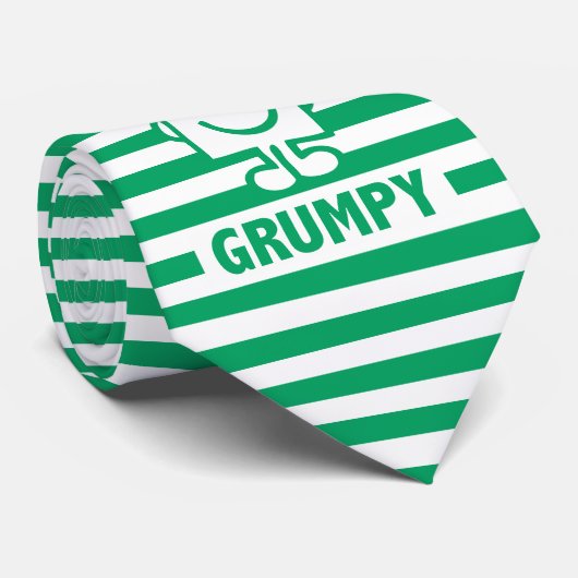 de heer Grumpy | Mischengrin en groene stripes Stropdas (Opgerold)