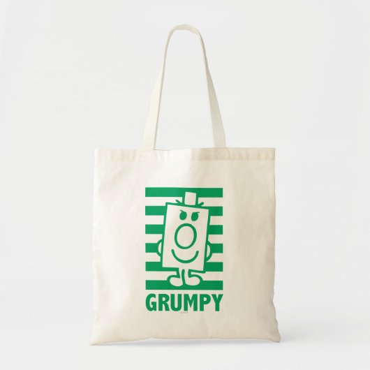 de heer Grumpy | Mischengrin en groene stripes Tote Bag (Voorkant)