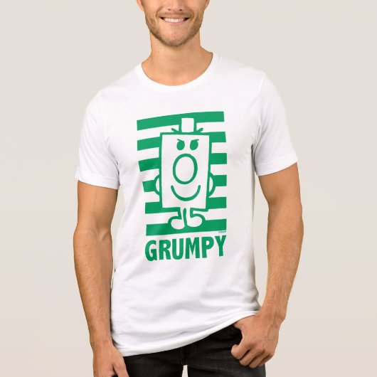 de heer Grumpy | Mischengrin en groene stripes Tri-Blend Shirt (Voorkant)