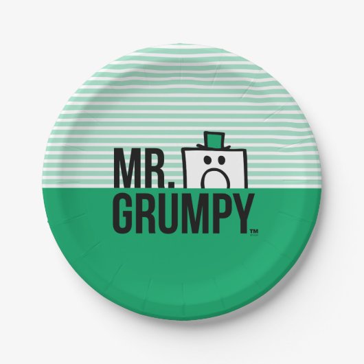 de heer Grumpy | Poettering op naam Papieren Bordje (Voorkant)