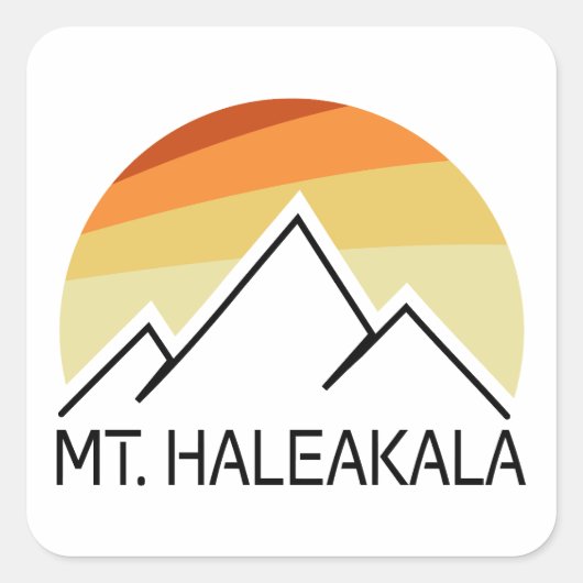 De heer Haleakala Retro Vierkante Sticker (Voorkant)