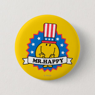de heer Happy Election Seal Ronde Button 5,7 Cm